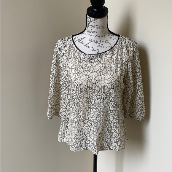 LOFT Tops - LOFT Petite Lacy Blouse